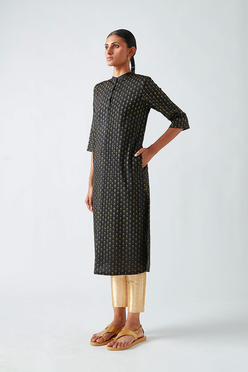 Kalaheri Pintuck Hand Print Kurta Set