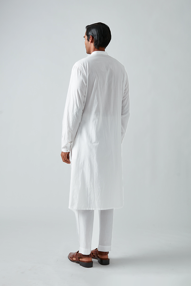 Khinsar Pintuck Kurta with Rainbow Topstitching Detail