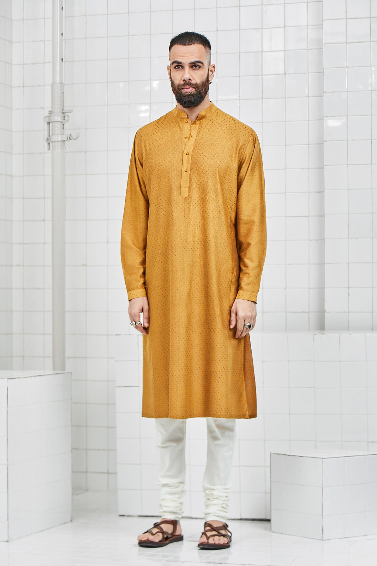 Dhadhu Pintuck Block Print Kurta Set