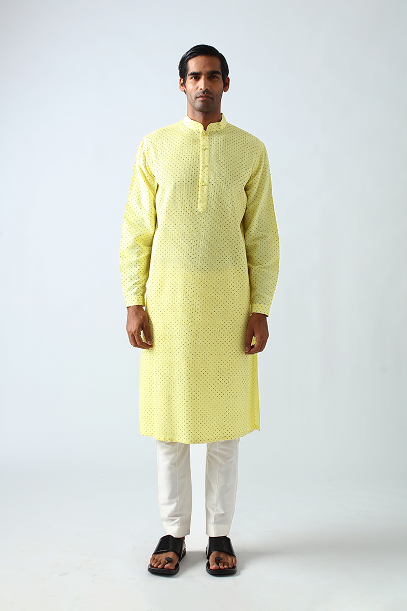 Dhadhu Pintuck Block Print Kurta Set