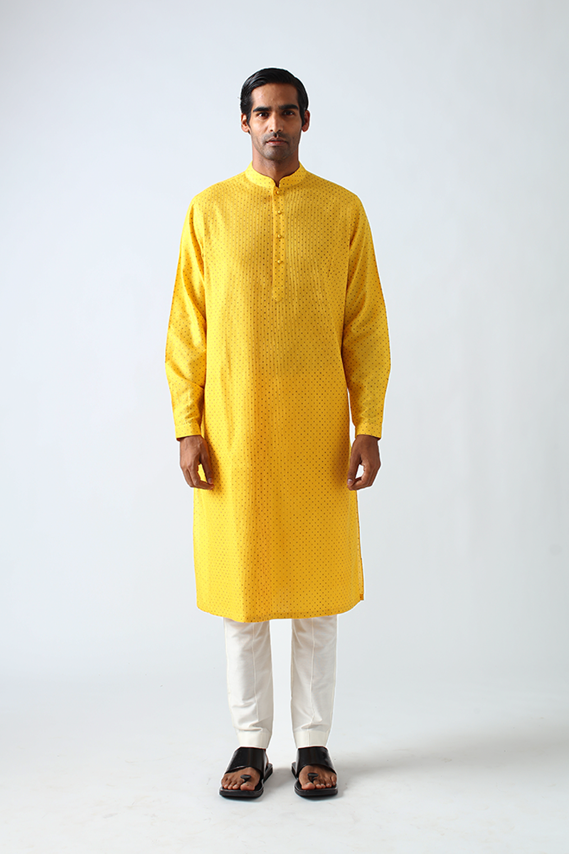 Dhadhu Pintuck Block Print Kurta Set