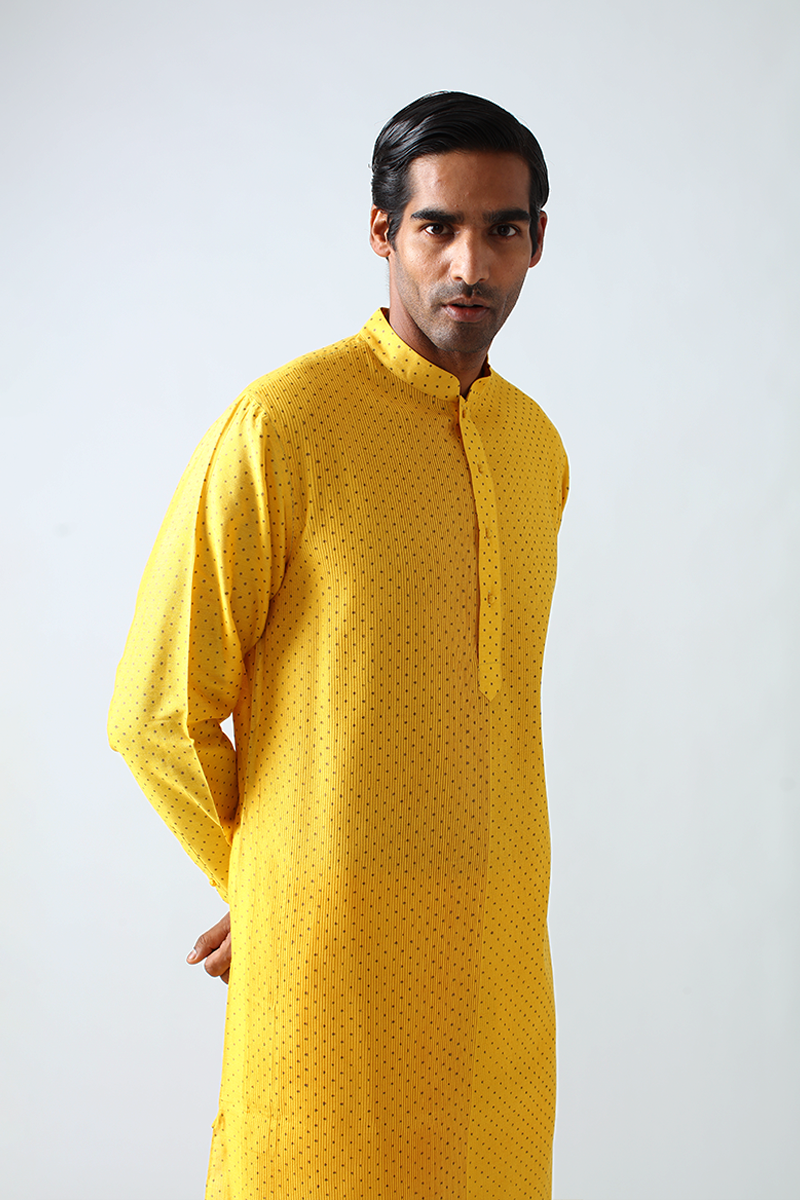 Dhadhu Pintuck Block Print Kurta Set
