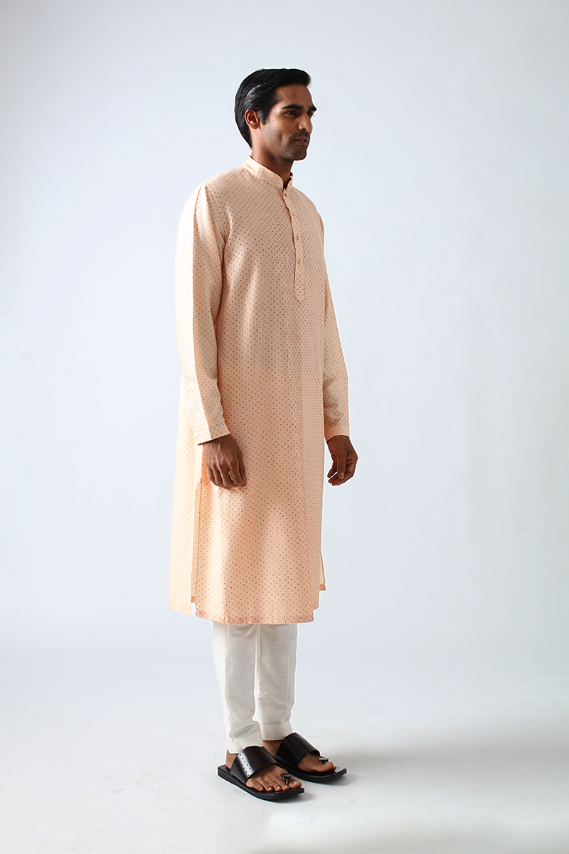 Dhadhu Pintuck Block Print Kurta Set