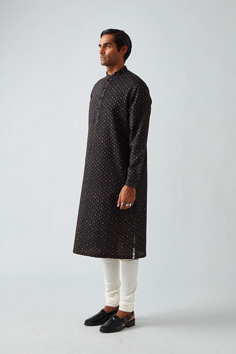Khuhra Block Print Pintuck Kurta Set