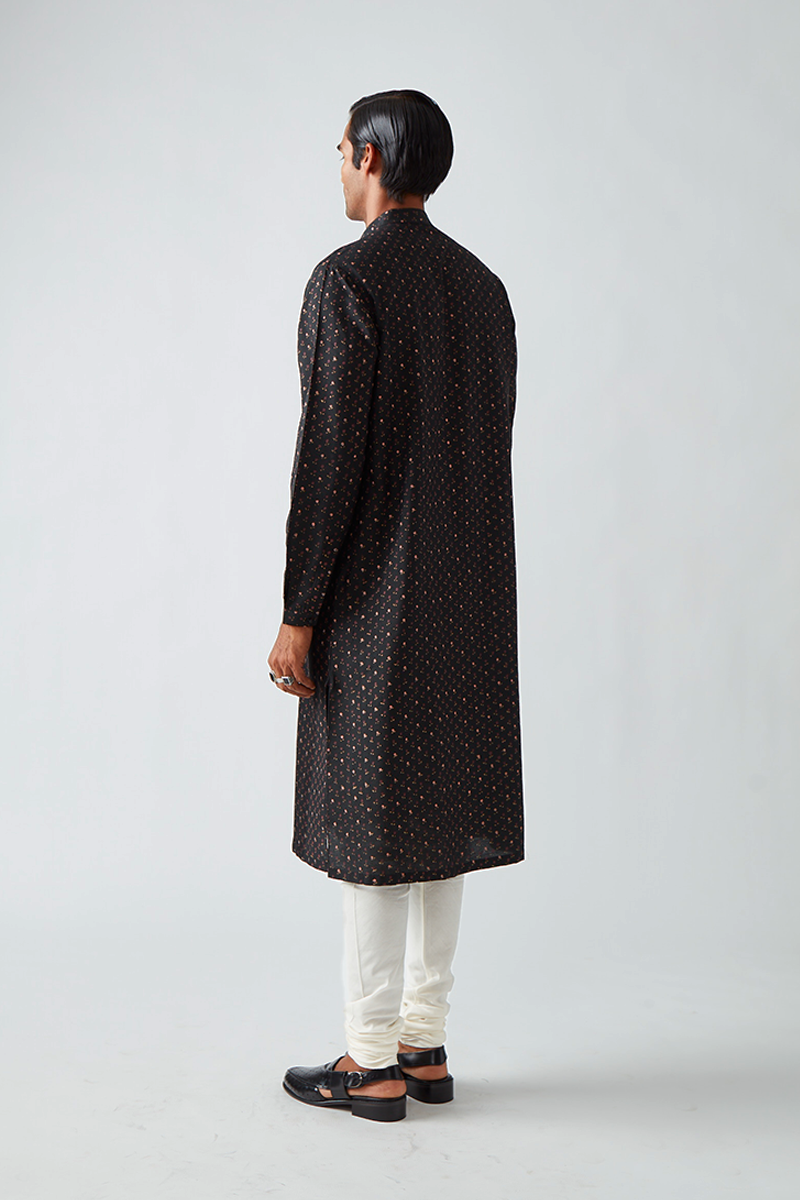 Khuhra Block Print Pintuck Kurta Set