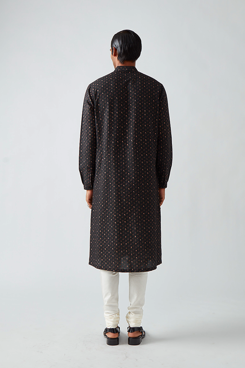 Khuhra Block Print Pintuck Kurta Set