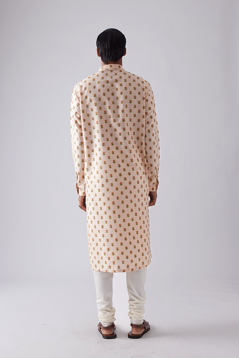 Dahar Pintuck Block Print Kurta Set