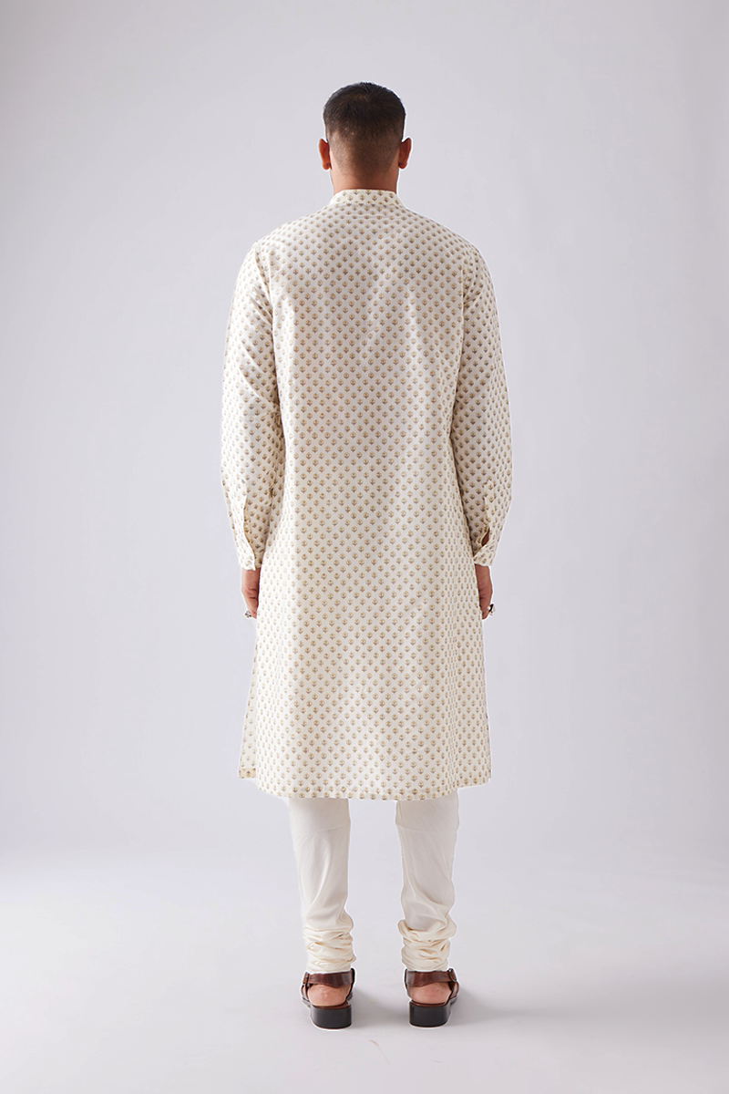 Chhitroli Hand Print Pintuck Kurta Set