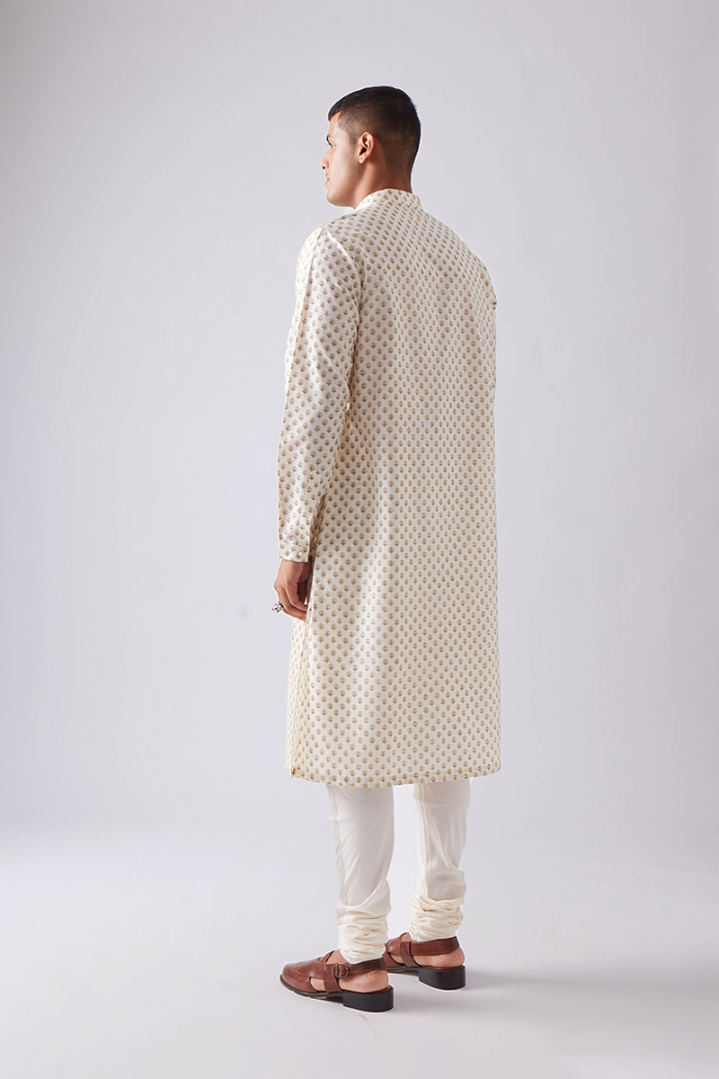 Chhitroli Hand Print Pintuck Kurta Set