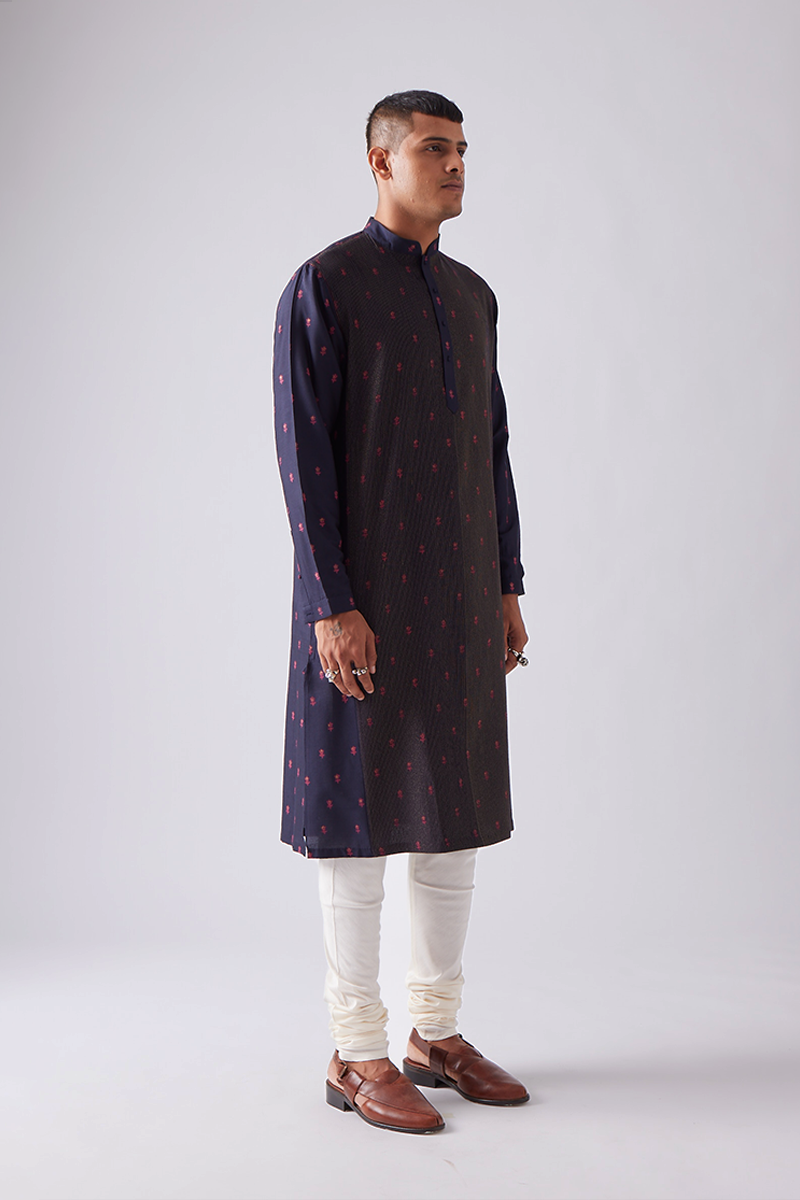 Khelna Hand Print Puintuck Kurta Set