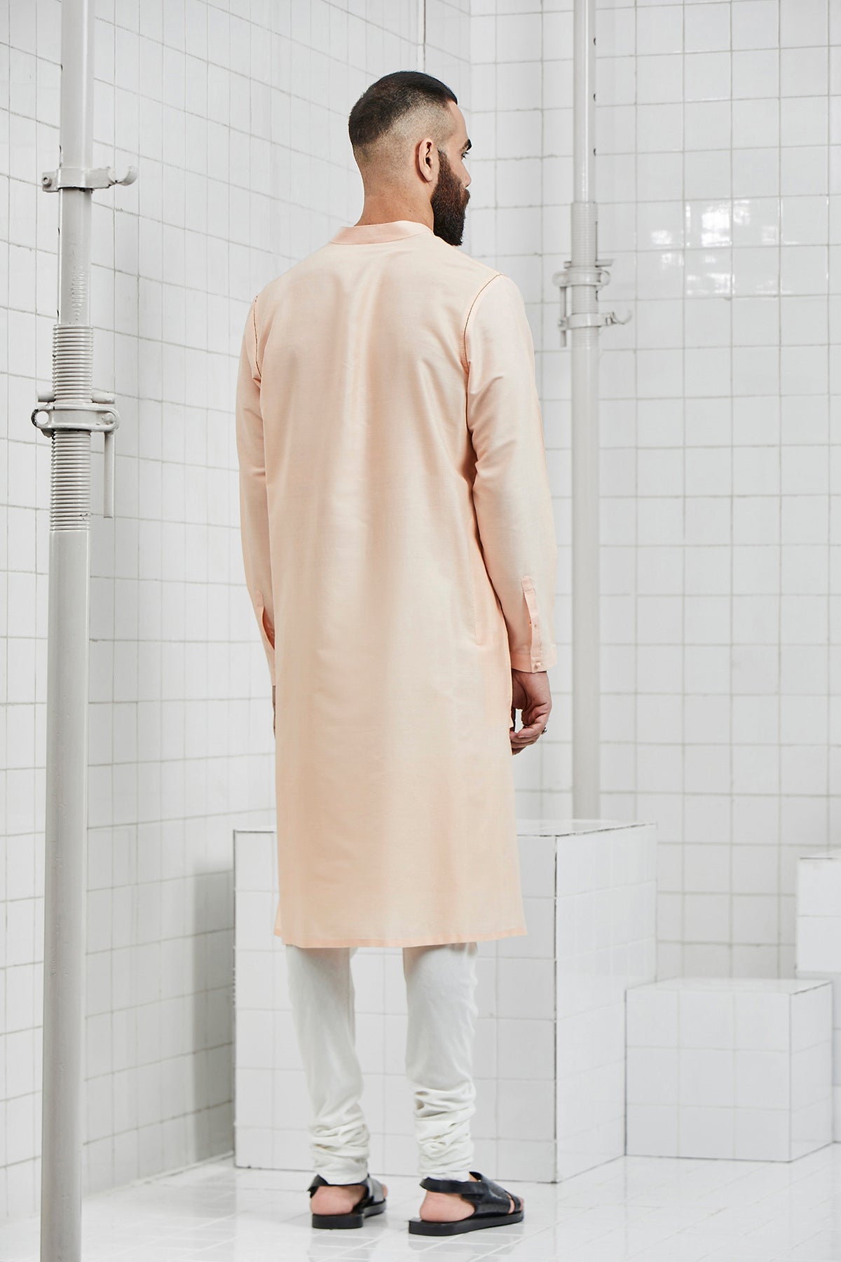 Khinsar Pintuck Kurta Set in Zari