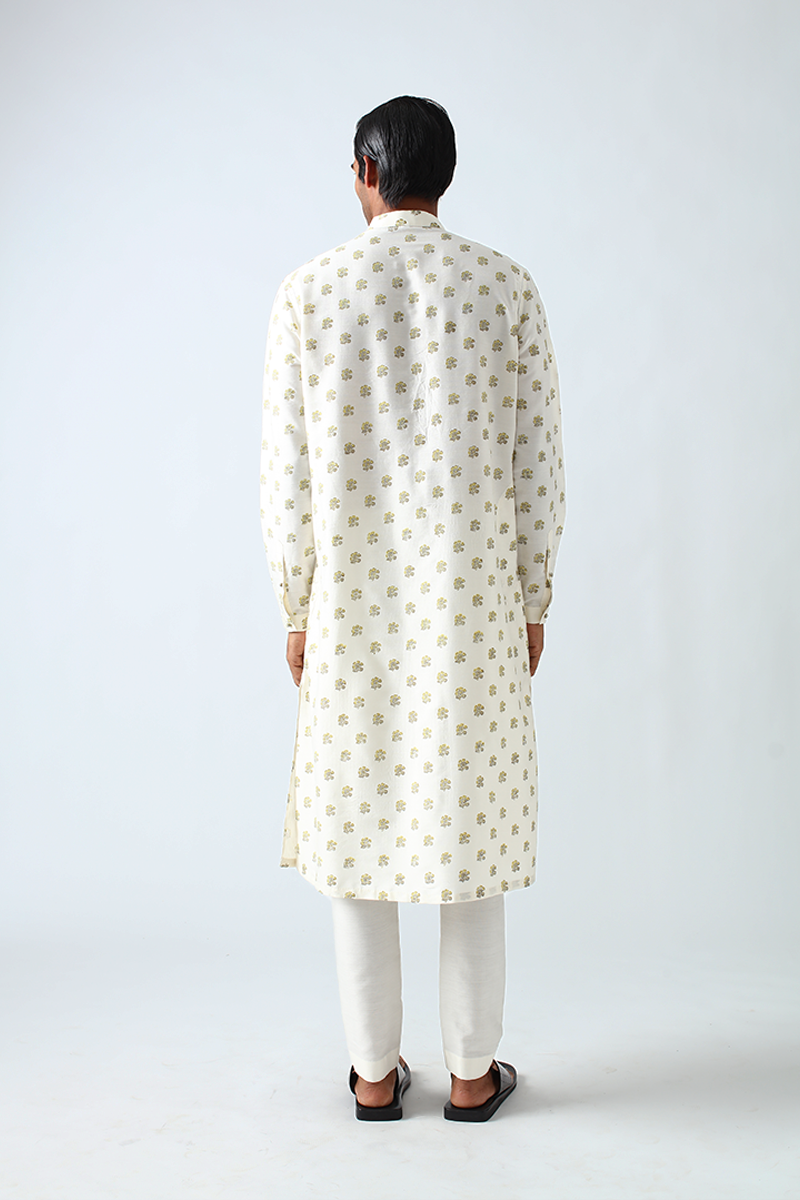 Chetawala Hand Print Pintuck Kurta Set
