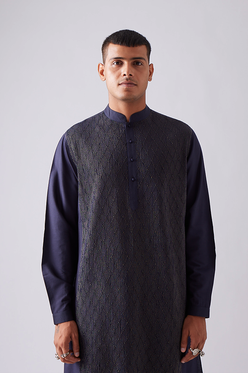 Kelawas Zari Pintuck Kurta Set