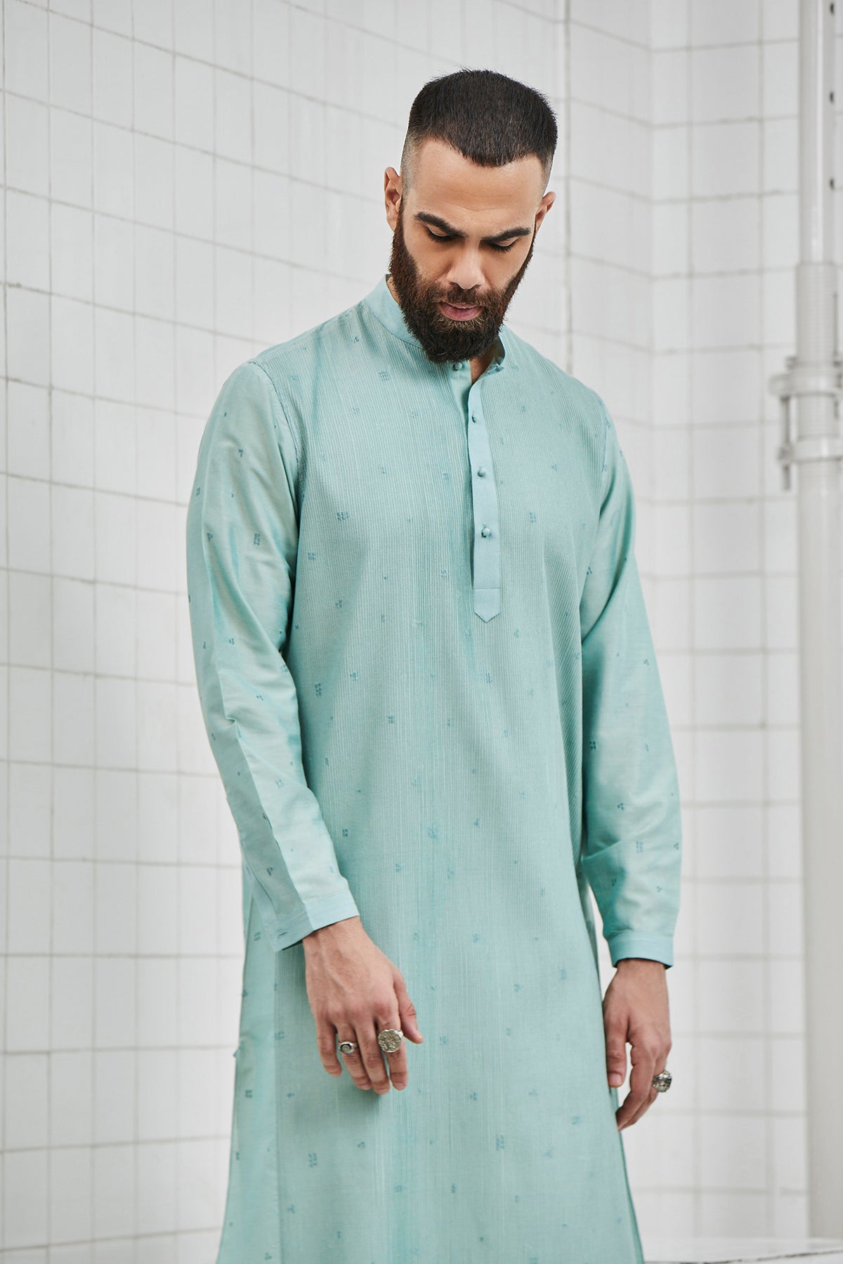 Bhomya Pintuck Kurta Set with Embroidery