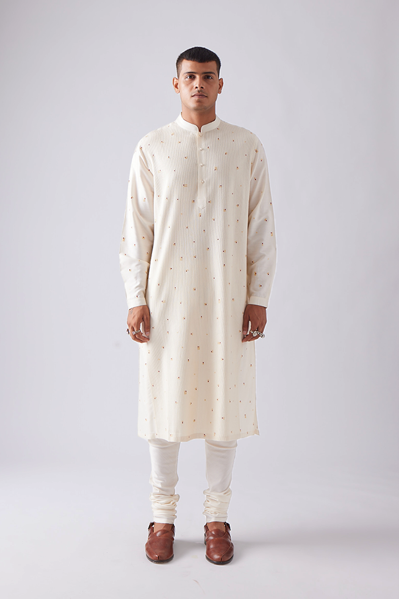 Bhomya Pintuck Kurta Set with Embroidery