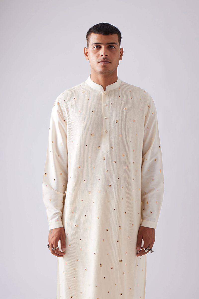 Bhomya Pintuck Kurta Set with Embroidery