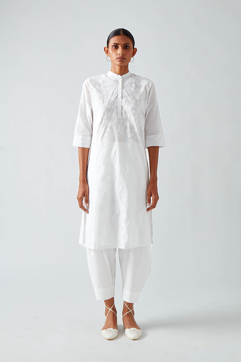 Hexagon & Star Chikan Kurta