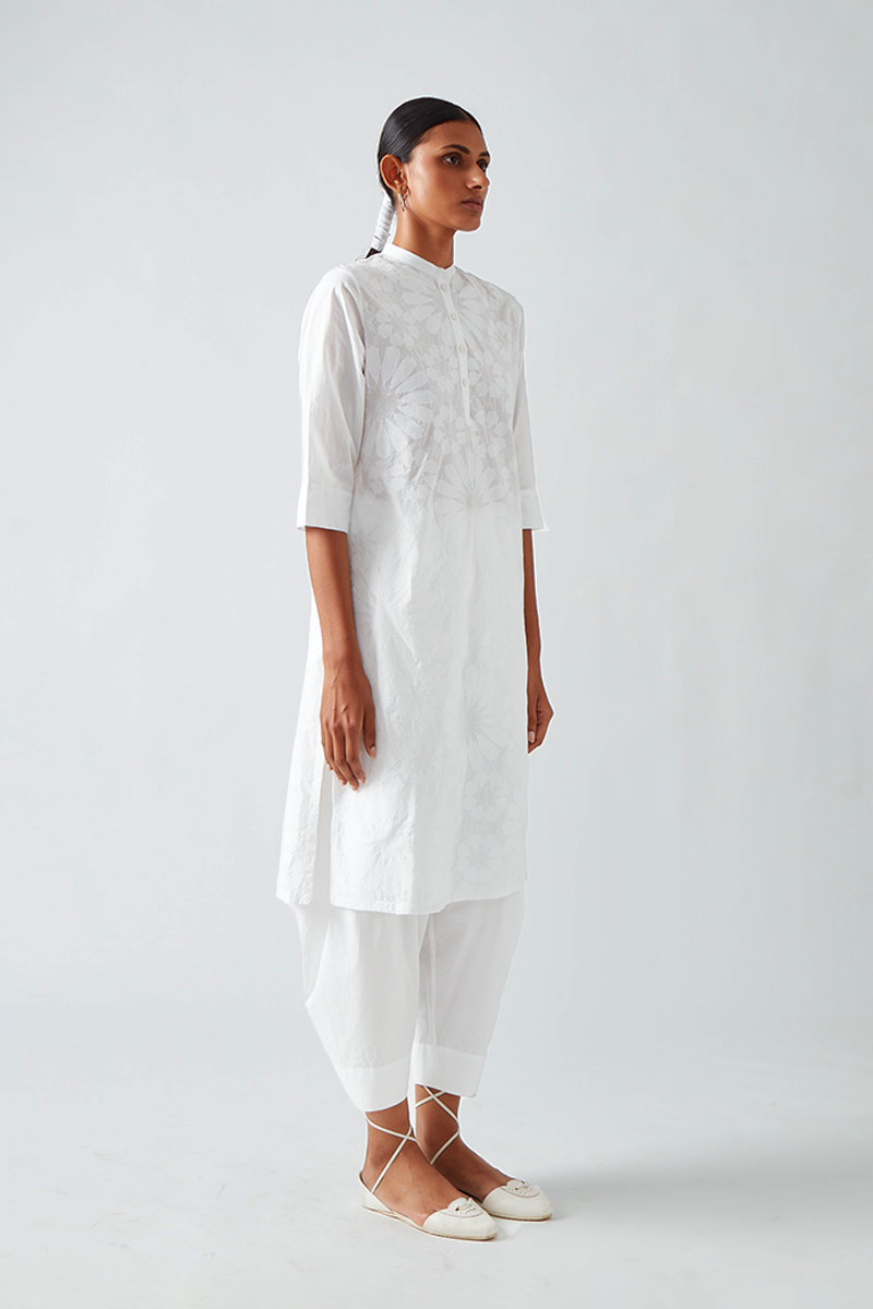 Hexagon & Star Chikan Kurta