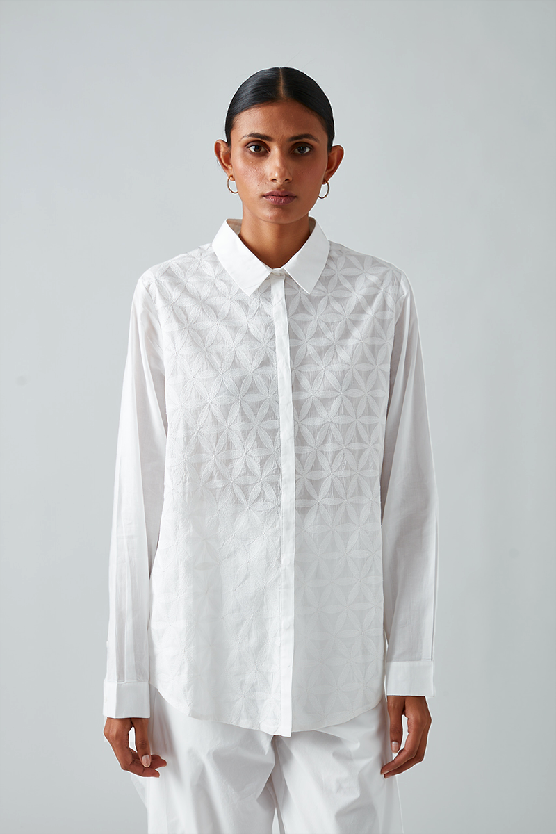 Aktasa Flower Chikan Shirt