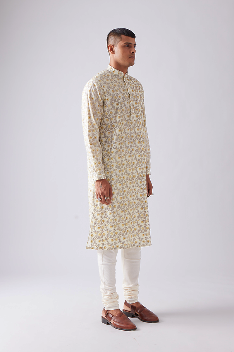 Bageecha Hand Print Kurta Set