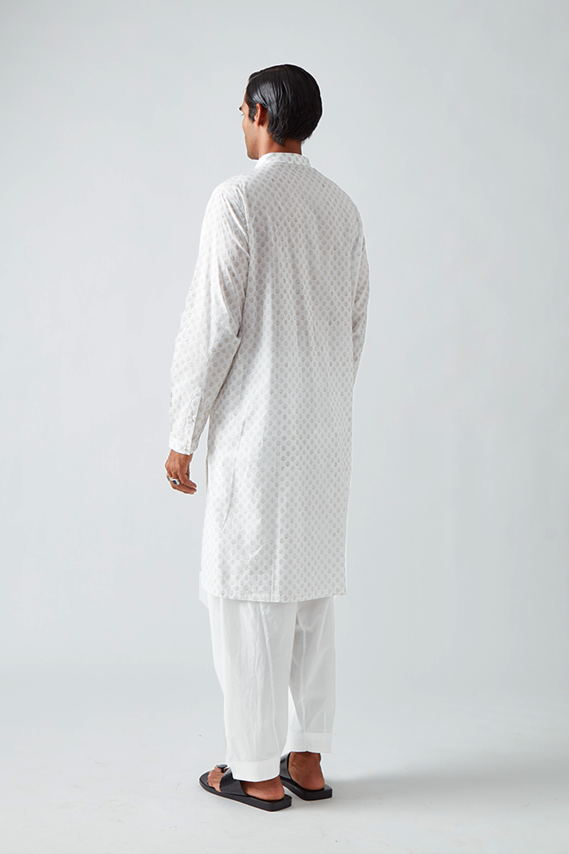 Chhitroli Hand Print Pintuck Kurta Set