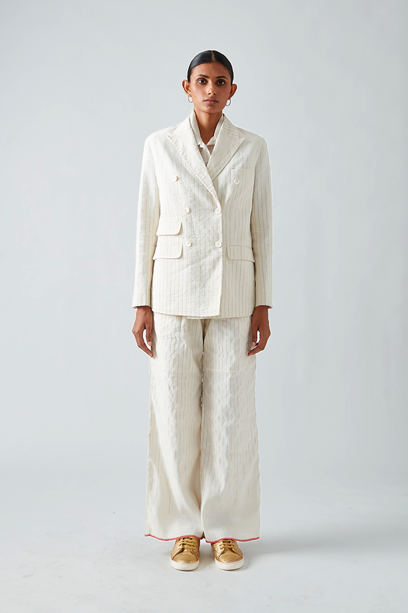Sikrai Double Breast Ikat Jacket