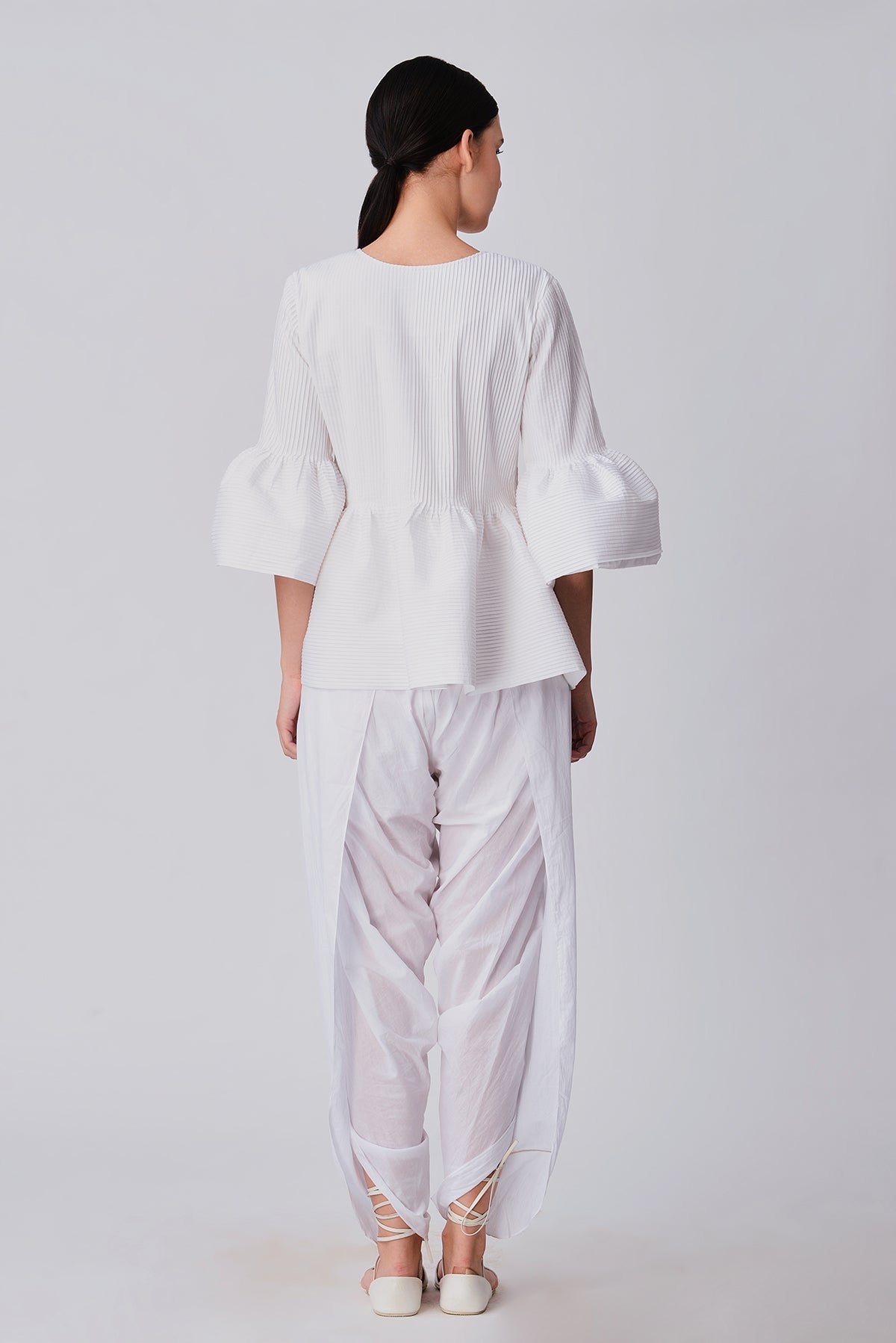 Jaesari Peplum Pleated Jacket