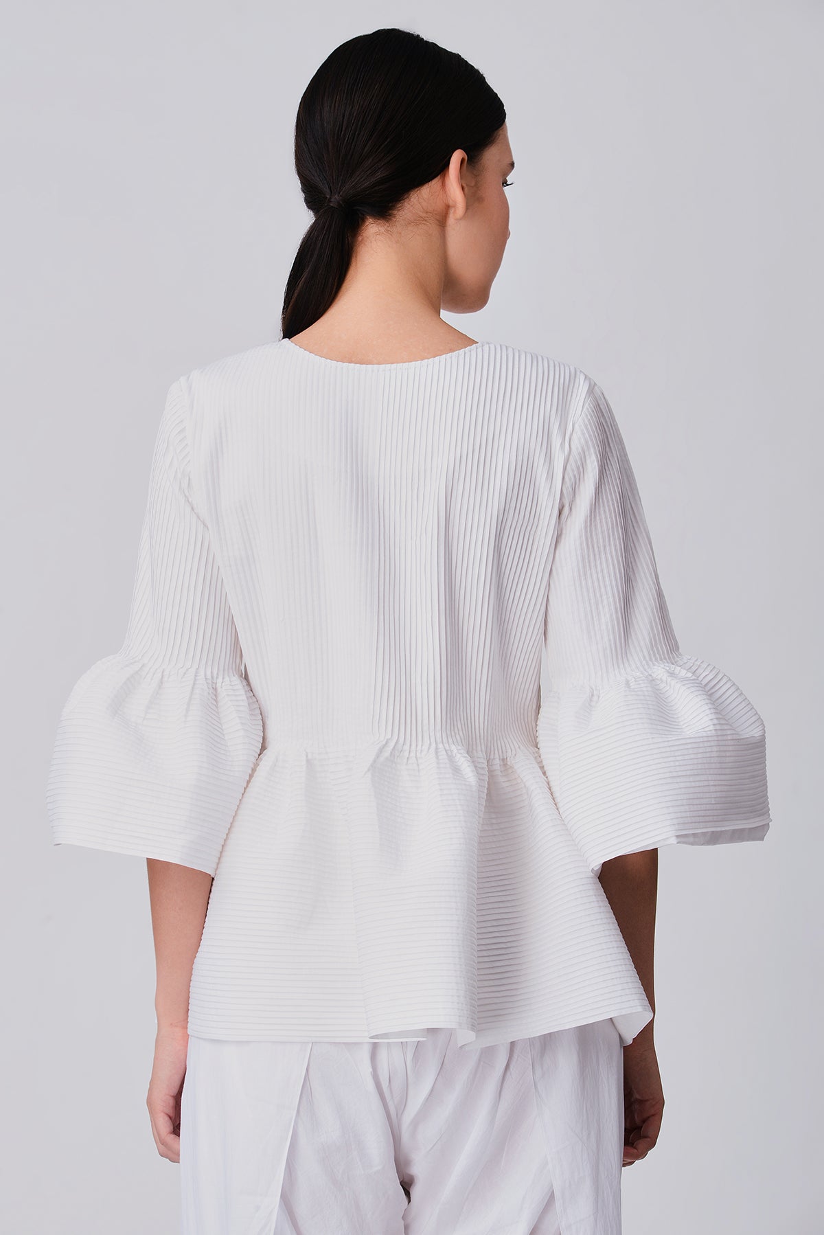 Jaesari Peplum Pleated Jacket