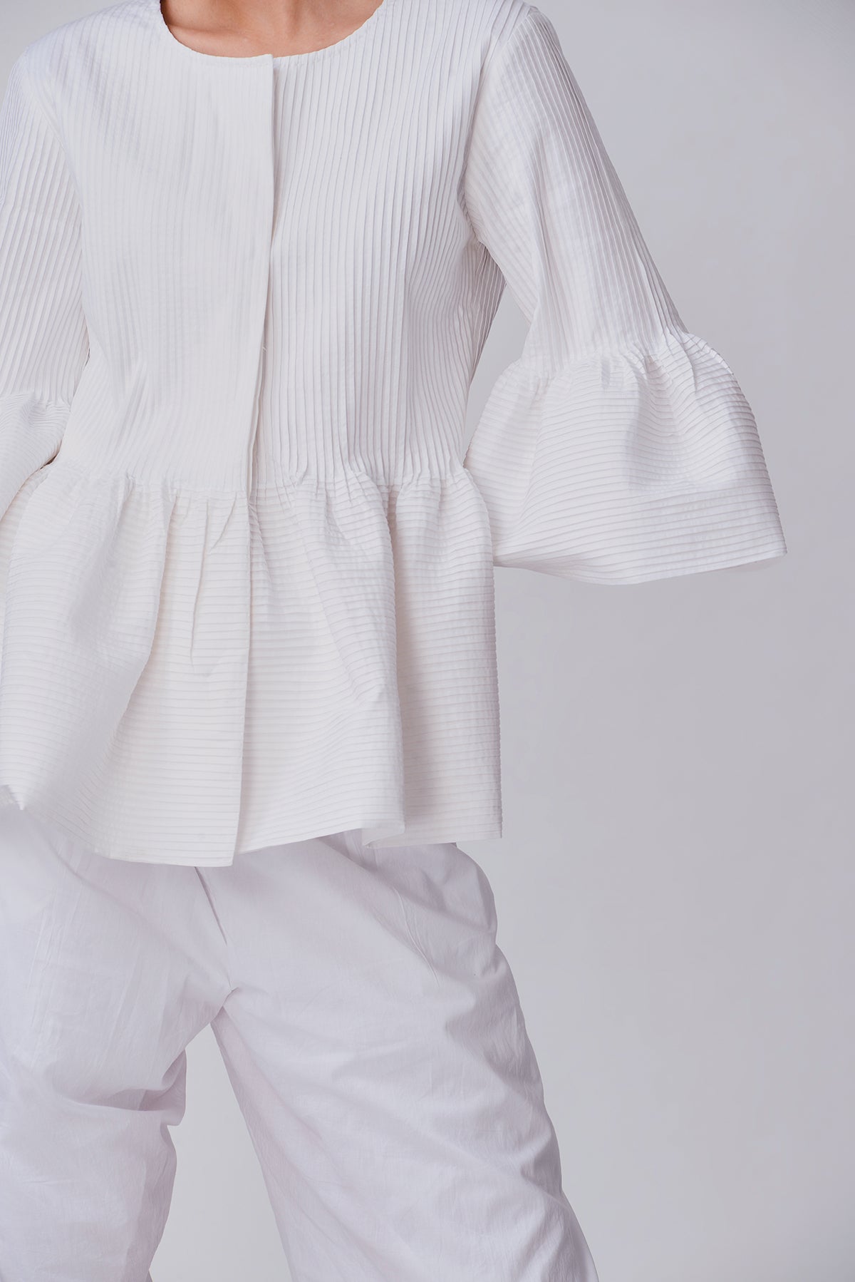 Jaesari Peplum Pleated Jacket