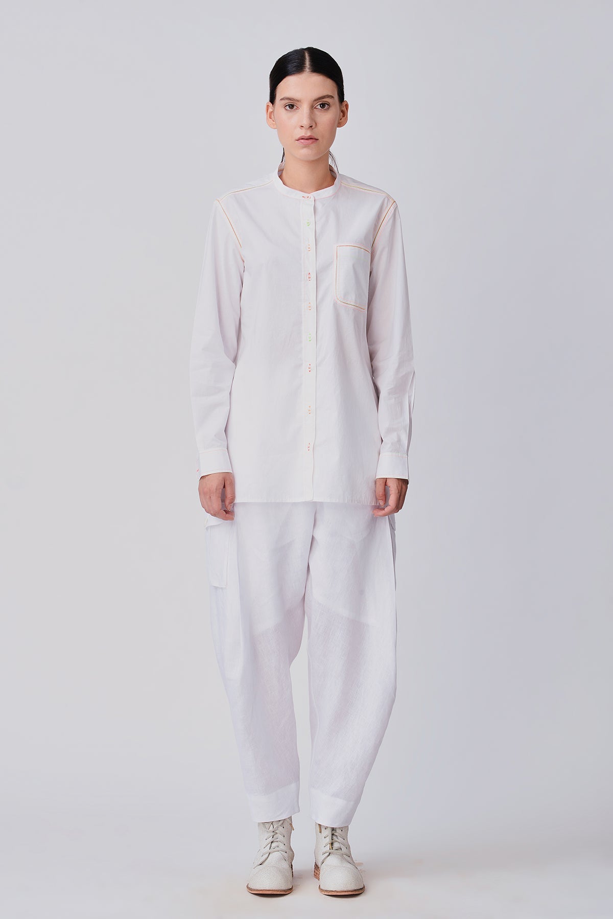 Harda Band Collar Shirt