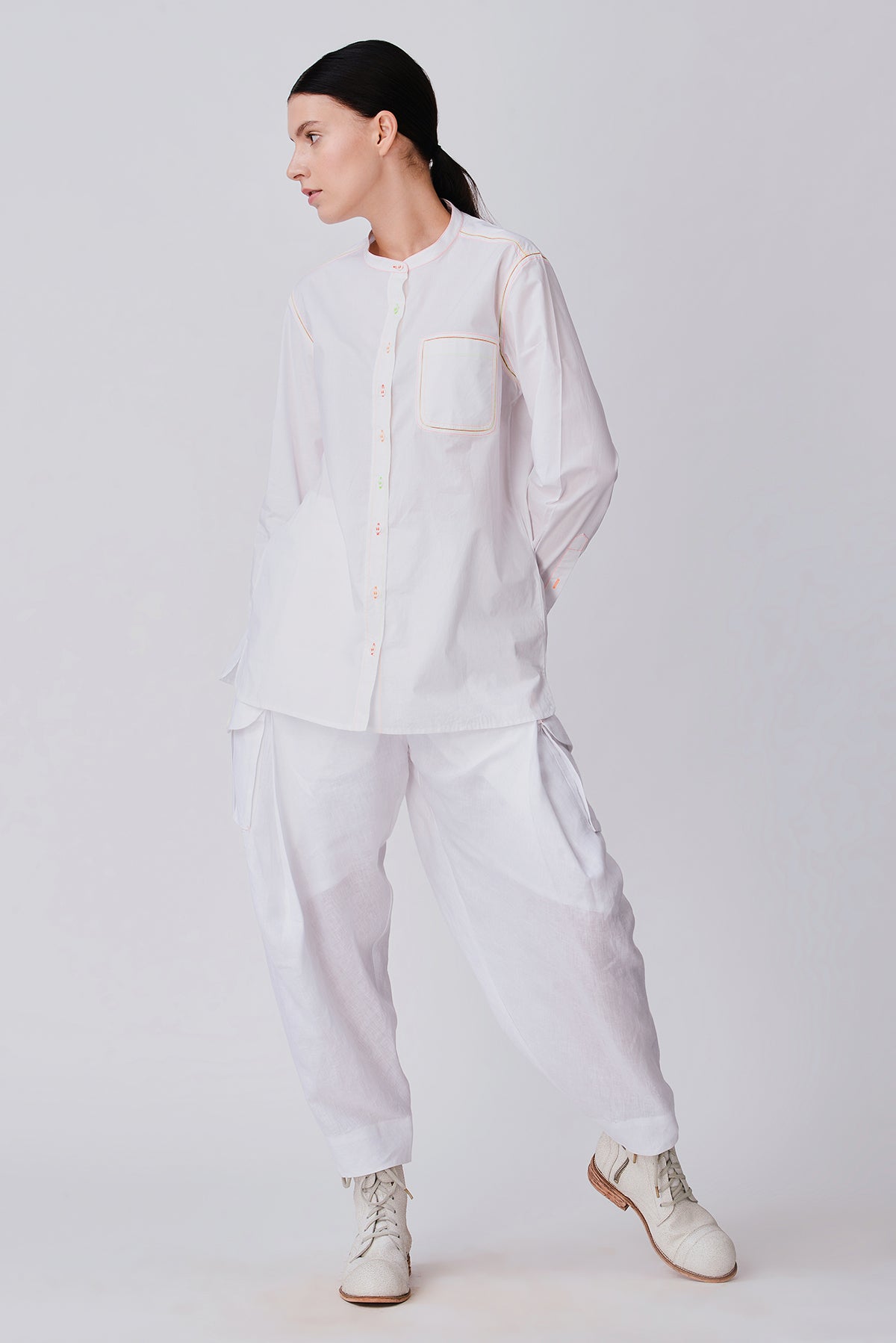 Harda Band Collar Shirt