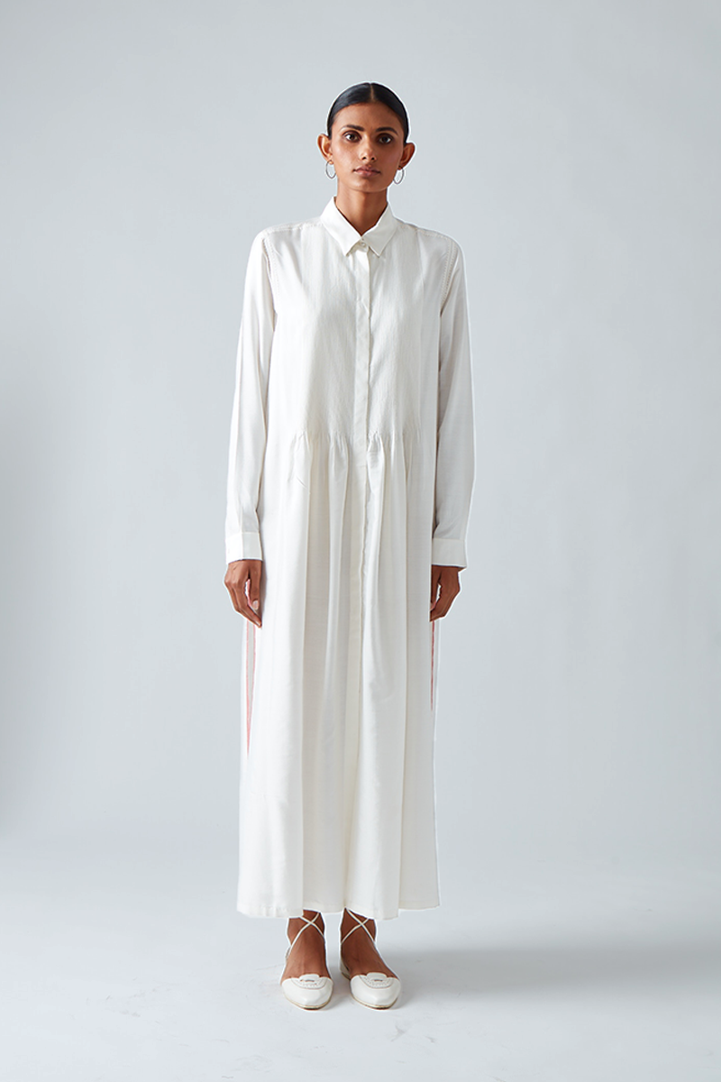 Vira Pintuck Dress In Full Length