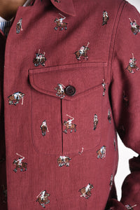 All Over Embroidered Linen Jacket