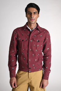 All Over Embroidered Linen Jacket