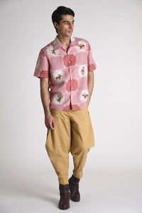 All Over Printed Relaxed Fit Linen Shirt