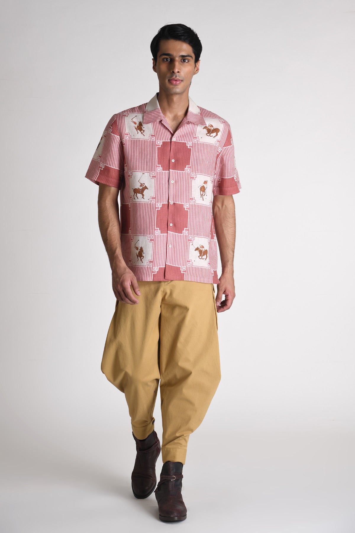 All Over Printed Relaxed Fit Linen Shirt