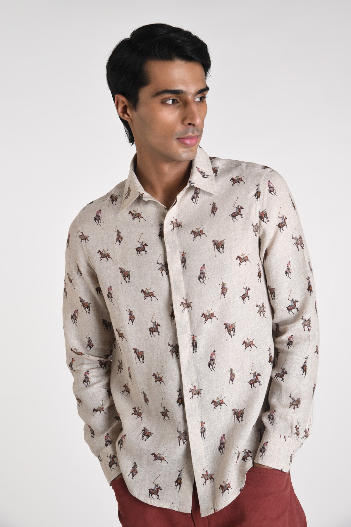 All Over Printed Linen Shirt