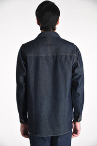 Double Flap Denim Shirt with Shoulder Epaulettes