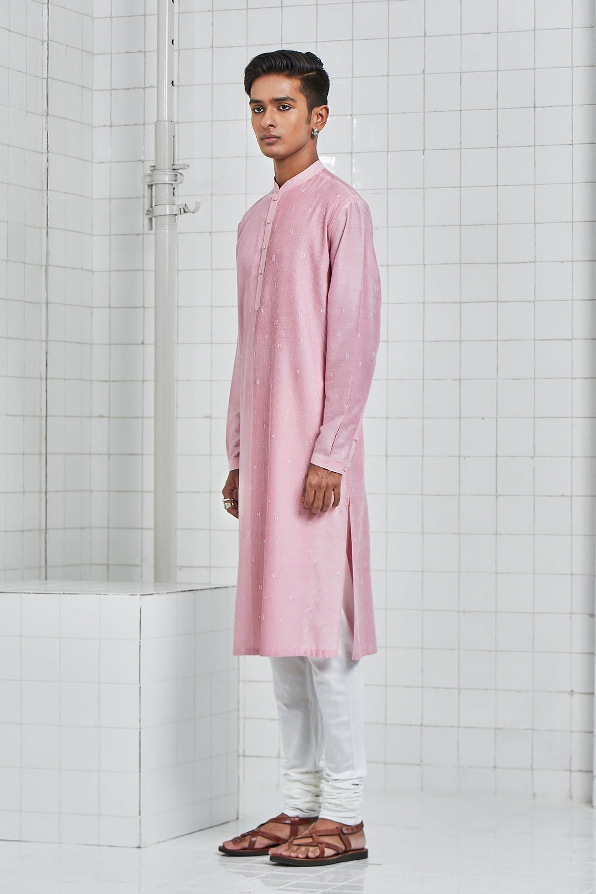 Bhomya Pintuck Kurta Set with Embroidery