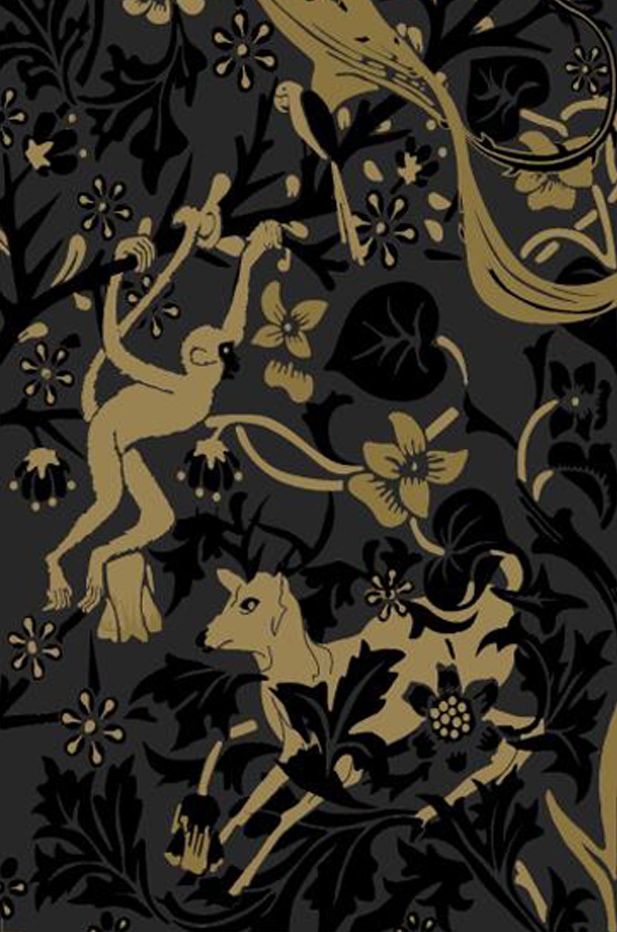 Sherkhanum Black & Gold Embossed Wall Tiles
