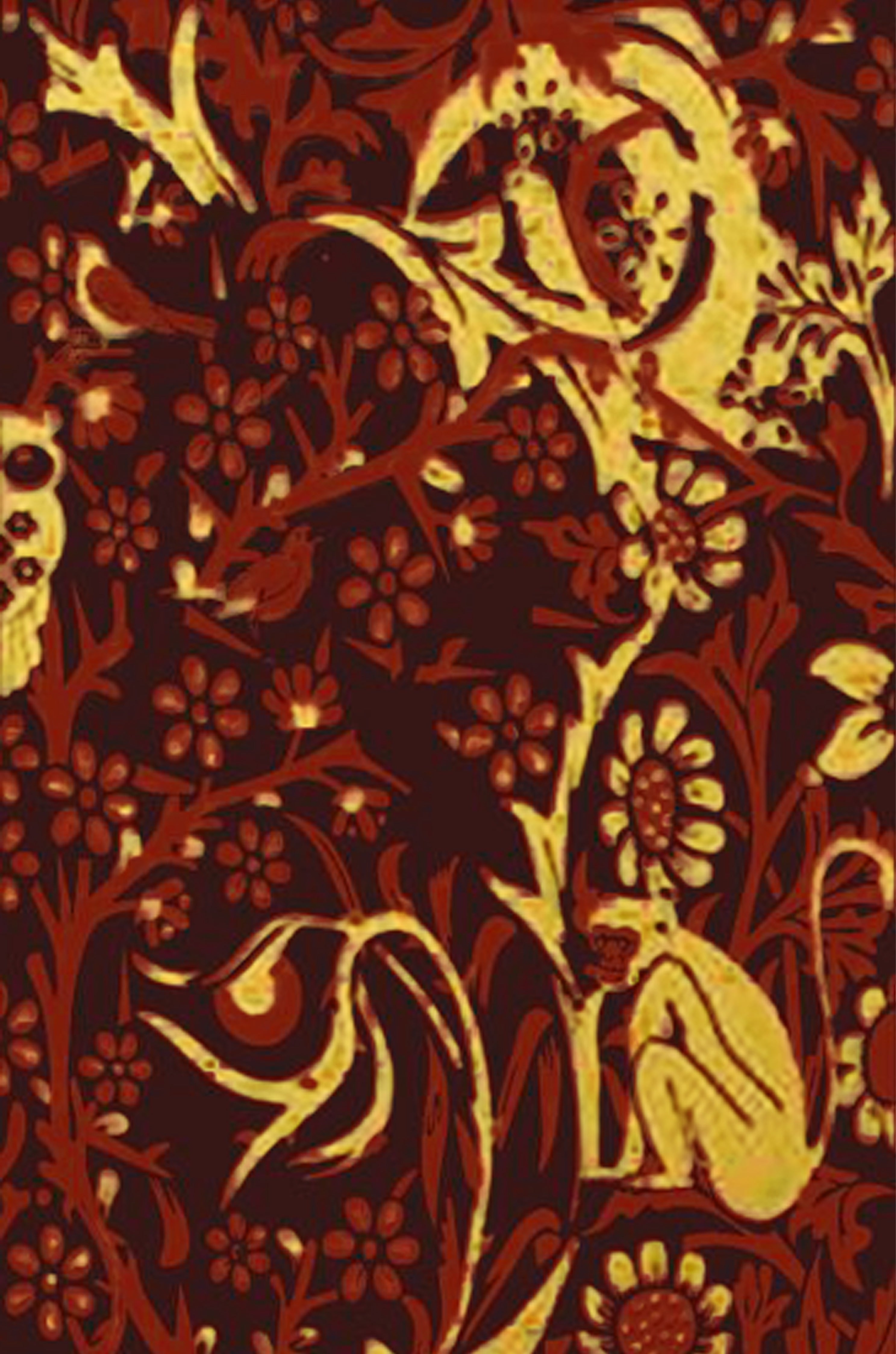 Sherkhanum Red & Gold Embossed Wall Tiles
