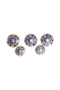 Blue Silver Jaal Button set