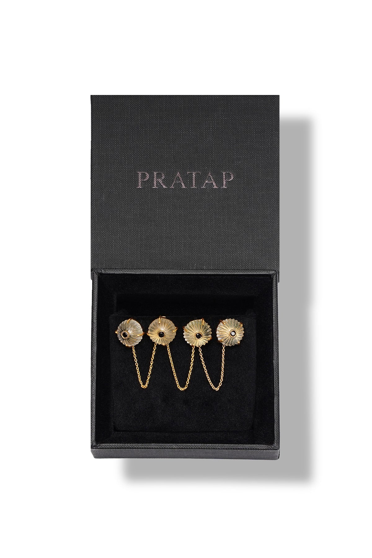 Clear Onyx Round Kurta Buttons