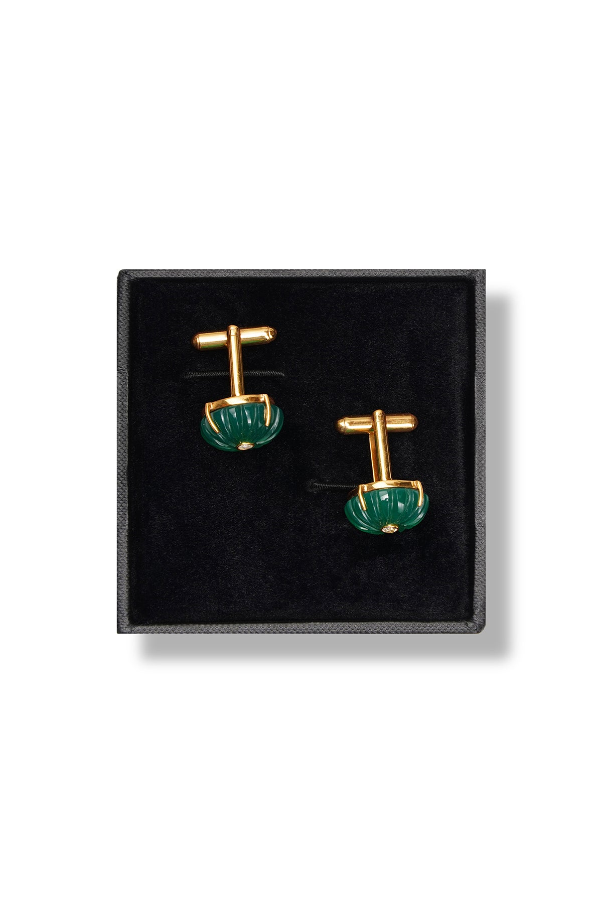 Green Onyx round cufflinks