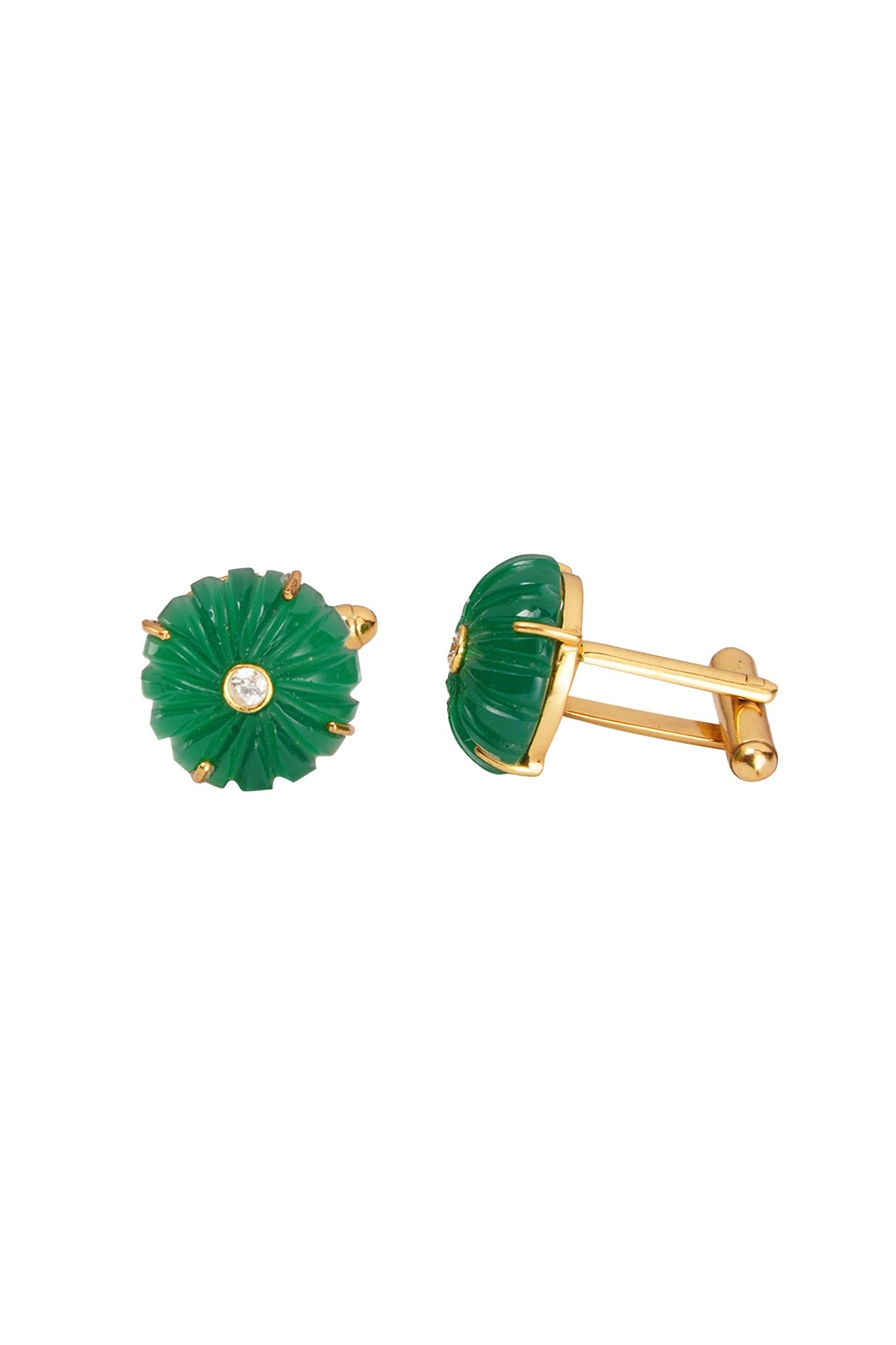 Green Onyx Round Cufflinks