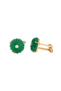 Green Onyx round cufflinks