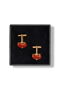 Rust Onyx round cufflinks