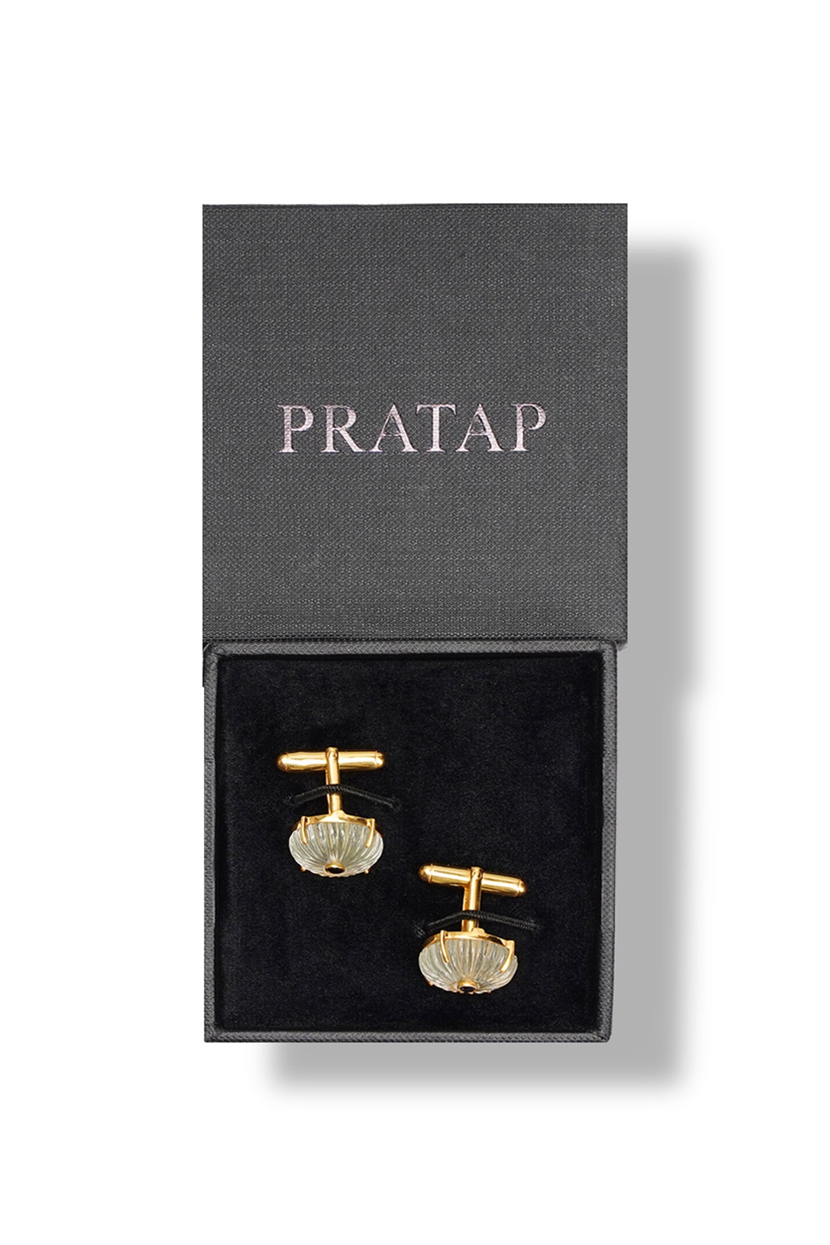Clear Crystal Round Cufflinks