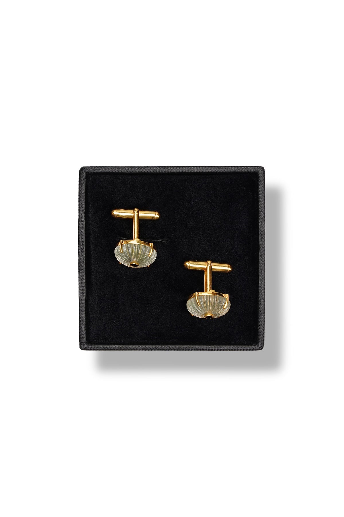 Clear Crystal Round Cufflinks