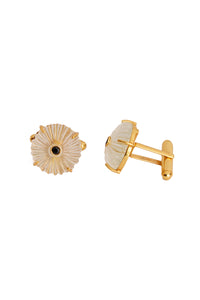 Clear Crystal round cufflinks